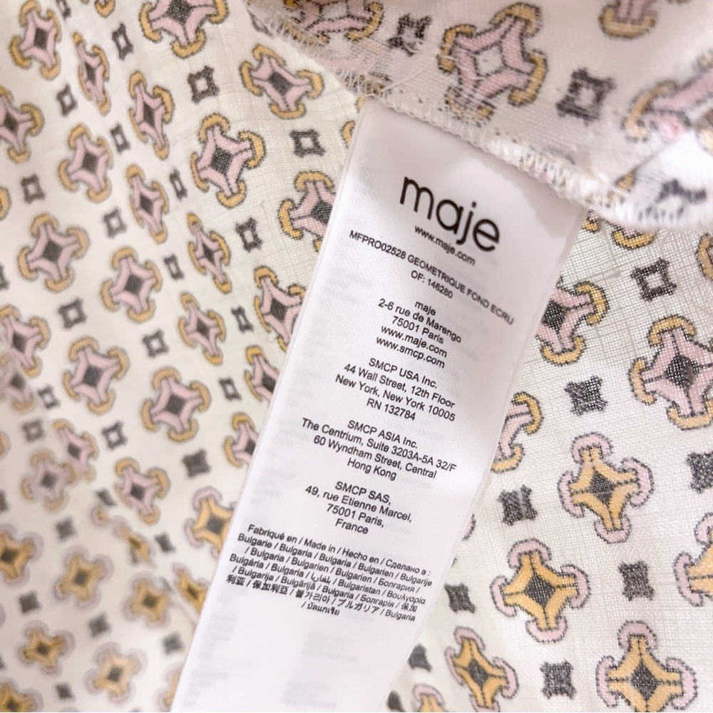 MAJE Romelange Linen Dress With Embroidered Collar - Picture 9 of 9